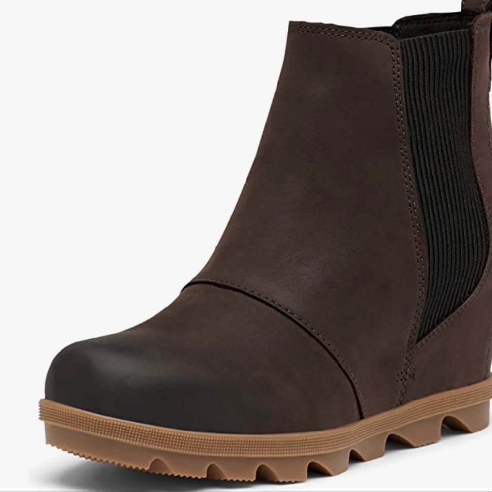 SOREL Joan of Arctic Wedge Chelsea Boot in Blackened Brown